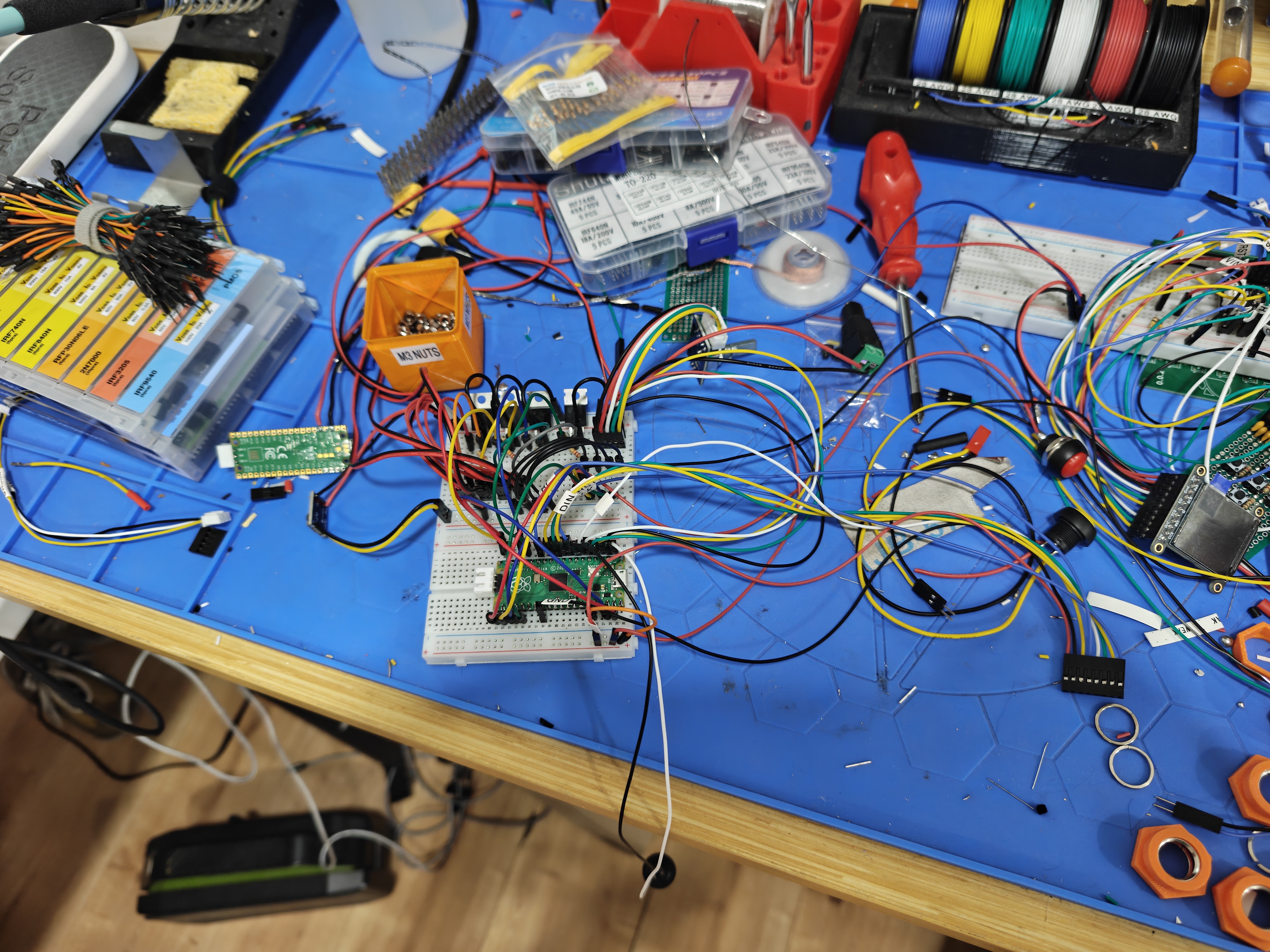 breadboard on bench